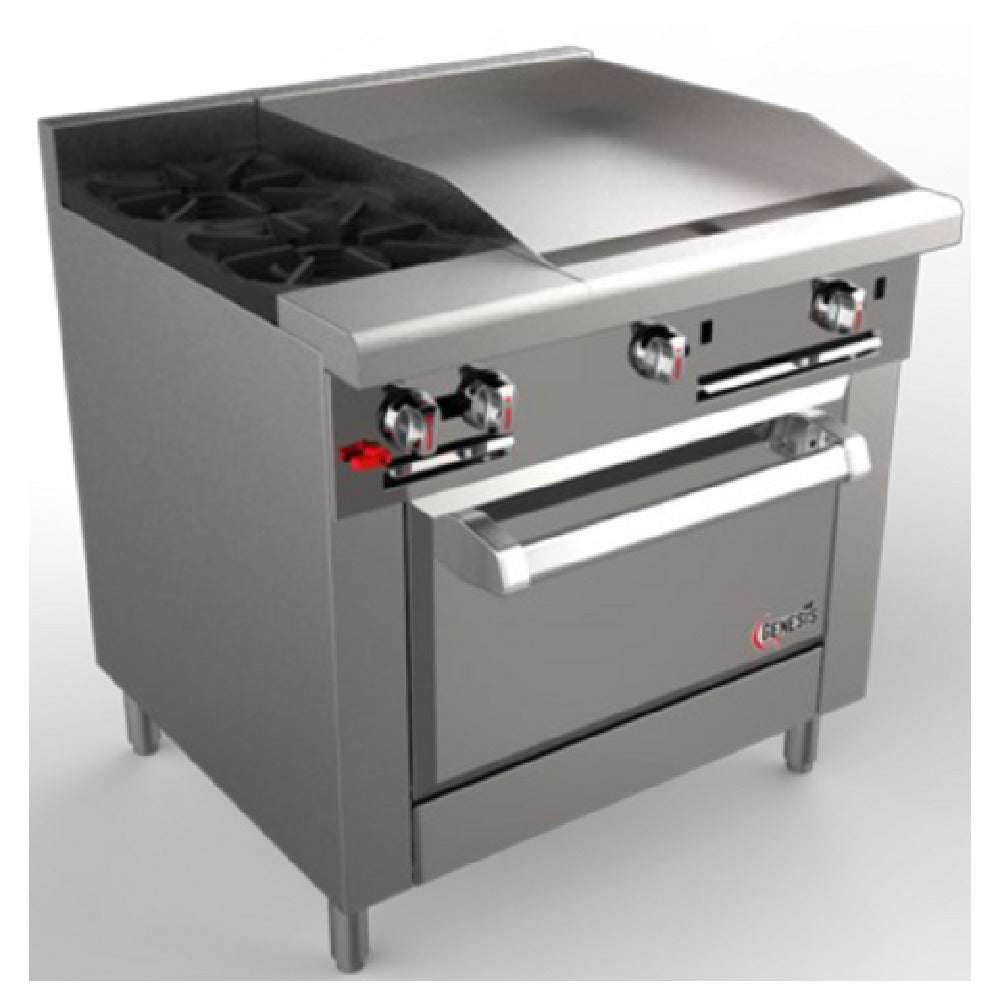 Venancio G36ST-12B24G_LP 36 Inch Gas Range with Oven and Griddle 121000 BTU