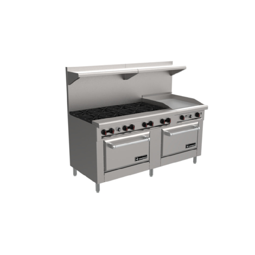 Venancio R722ST-24B48G 72 Inch Gas Restaurant Range with 4 Burners and 2 Ovens