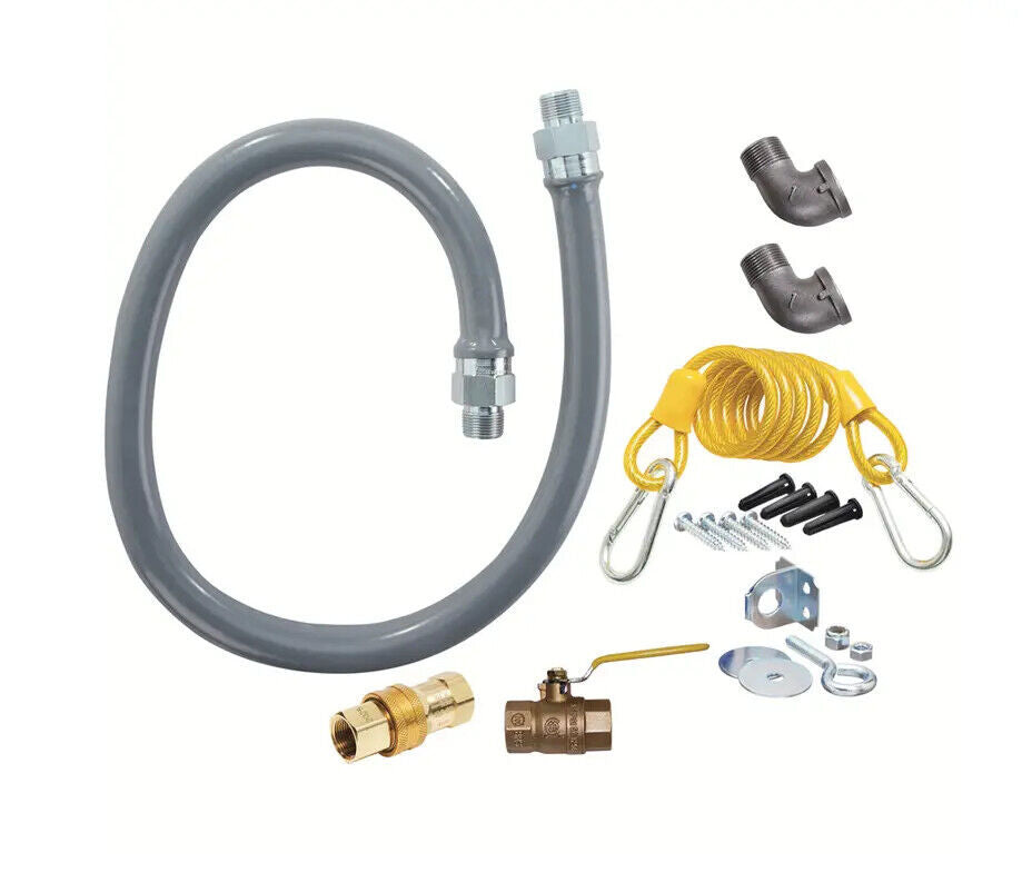 Dormont RG7548 Gas Supply Hose with Restraining Cable, 3/4" x 48"