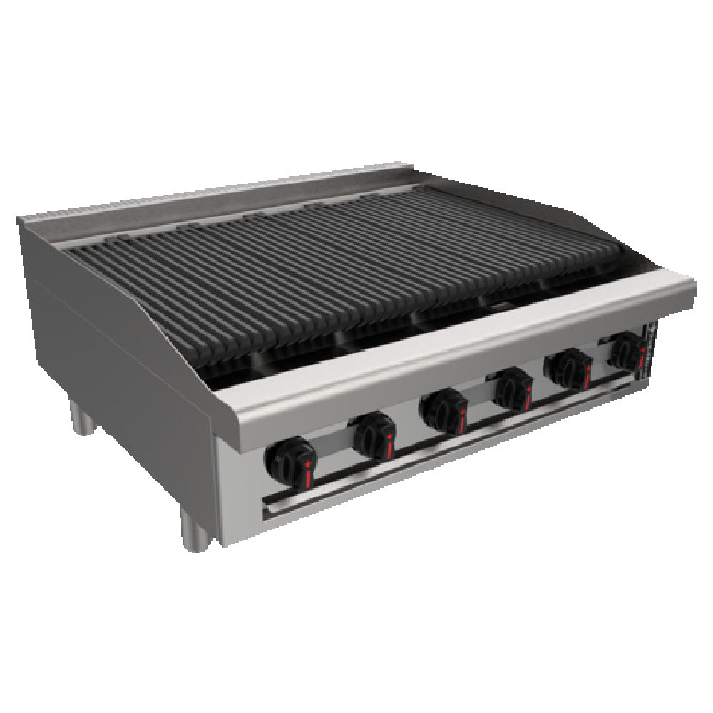 Venancio R72CT-72C_NAT 72 Inch Gas Radiant Charbroiler with 12 Burners 199992 BTU