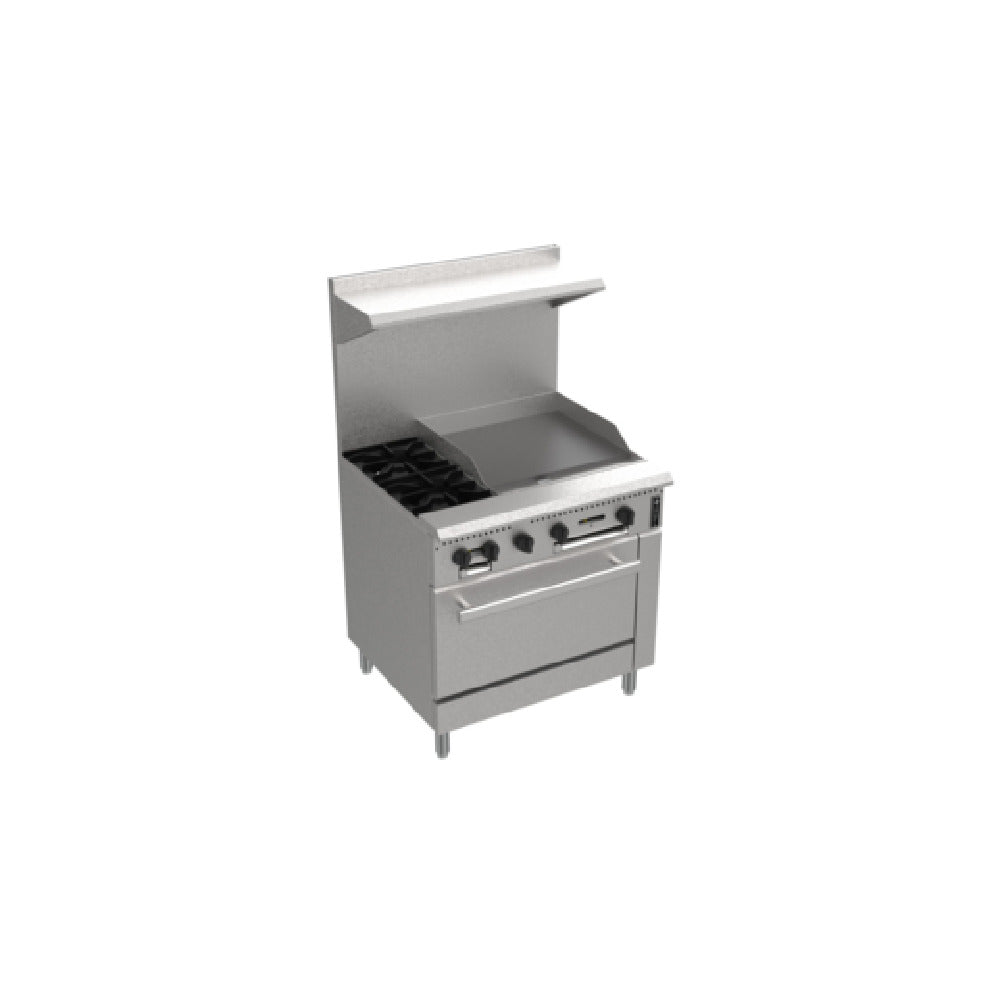 Venancio PRM36G-ST_LP 36 Inch Gas Restaurant Range with (2) Burners 120000 BTU