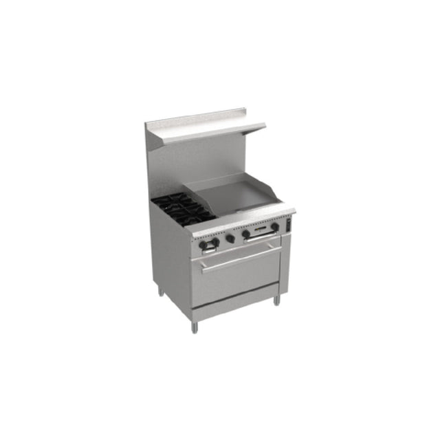 Venancio PRM36G-ST_LP 36 Inch Gas Restaurant Range with (2) Burners 120000 BTU
