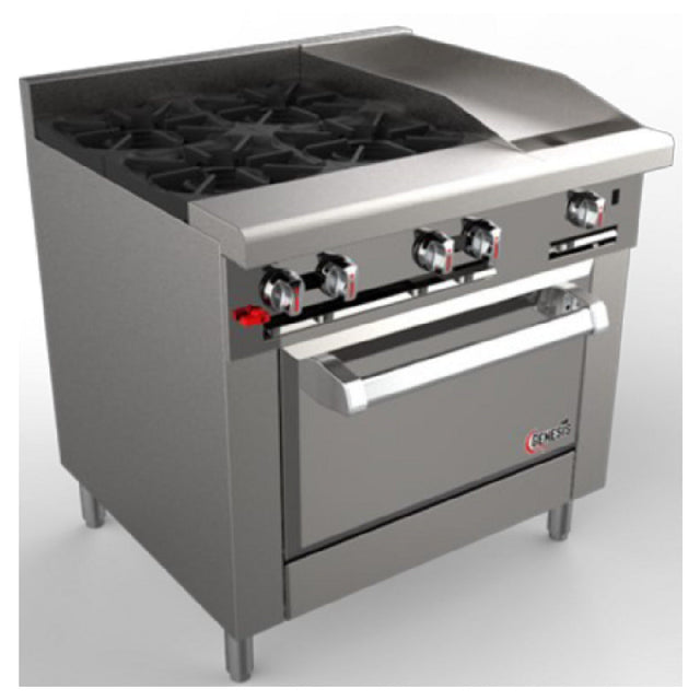 Venancio G36ST-24B12G_LP 36 Inch Restaurant Range Gas with 4 Burners 132000 BTU