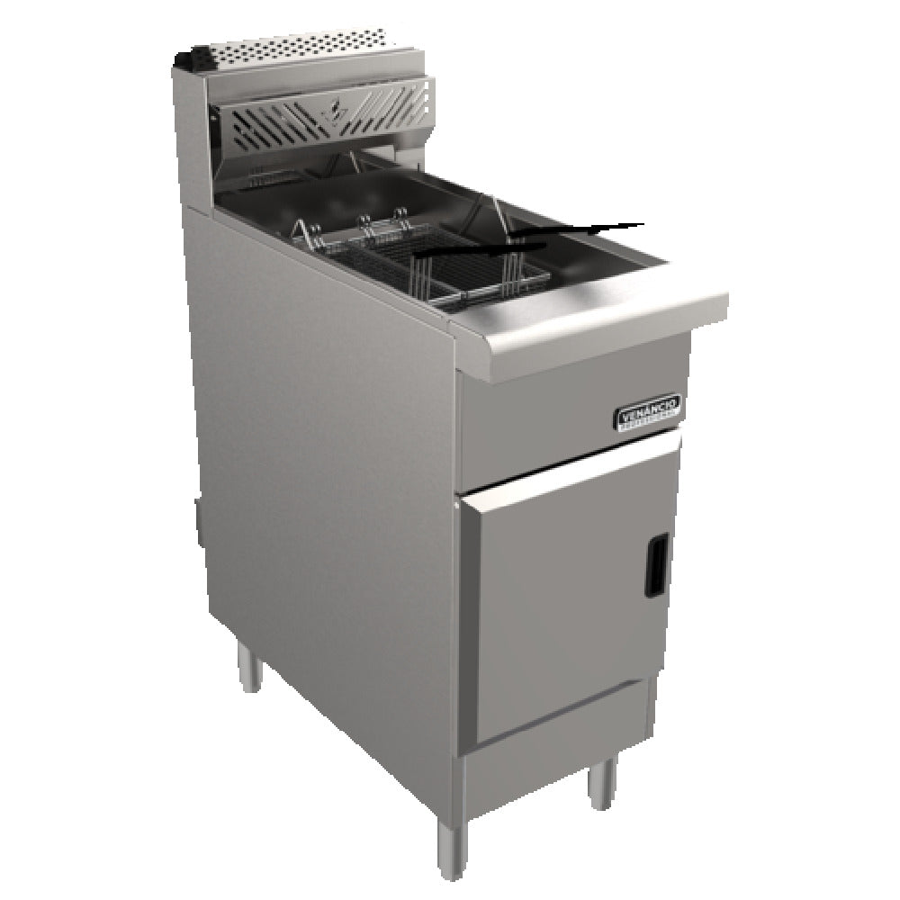 Venancio RFB50_NAT 16 Inch Full Pot Gas Deep Fryer 120000 BTU with Baskets