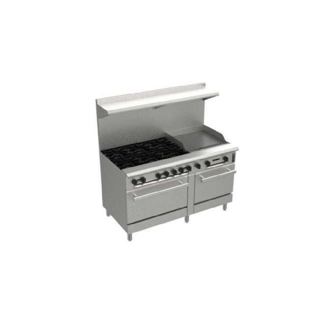 Venancio PRM60G-ST_LP 60 Inch Gas Range with (6) Burners and (2) Ovens