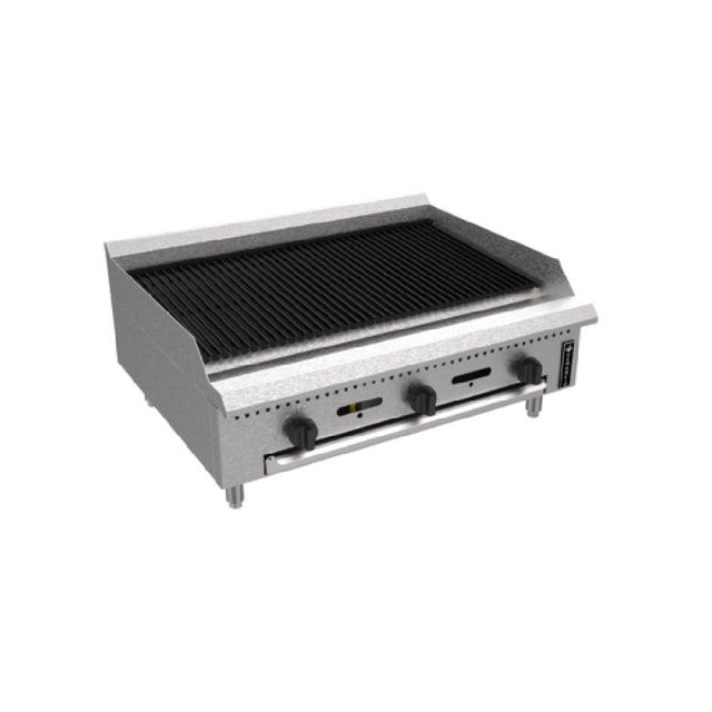 Venancio PCB36G-CT_NAT 36 Inch Gas Charbroiler Griddle with 3 Burners 90000 BTU