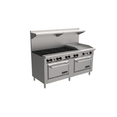 Venancio R722ST-24B48G 72 Inch Gas Restaurant Range with 4 Burners and 2 Ovens