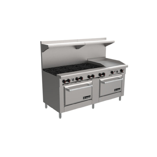 Venancio R722ST-24B48G 72 Inch Gas Restaurant Range with 4 Burners and 2 Ovens