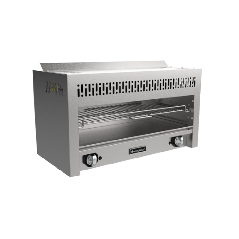 Venancio O36CM 36 Inch Gas Cheese Melter with 2 Infrared Burners and Stainless Steel Front