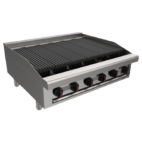 Venancio R60CT-48C_NAT 60 Inch Radiant Charbroiler Gas Countertop 10 Burner 166660 BTU