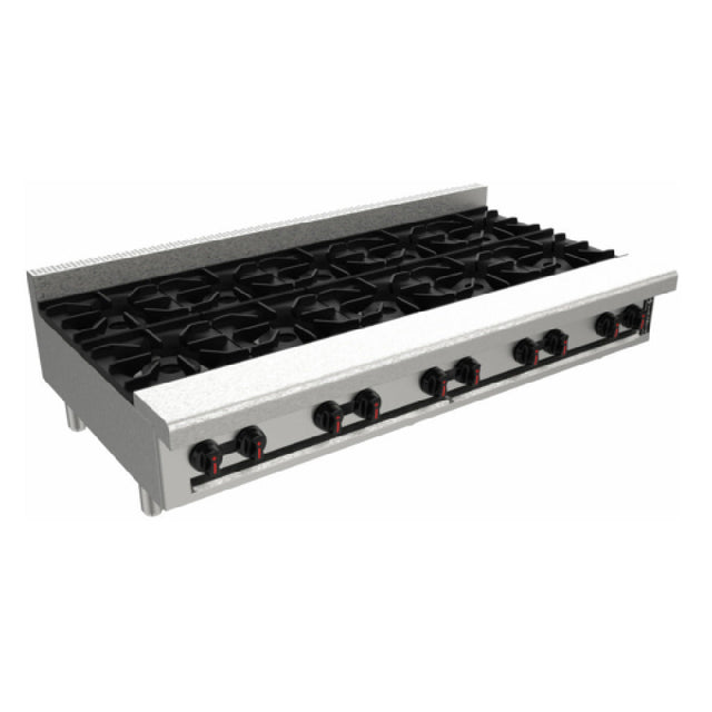 Venancio R60CT-60B_LP 60 Inch Hotplate Gas 10 Burner 320000 BTU with Crumb Tray