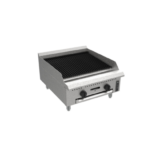 Venancio PCB24G-CT_LP 24 Inch Prime Radiant Charbroiler Gas Countertop 2 Burners 60000 BTU